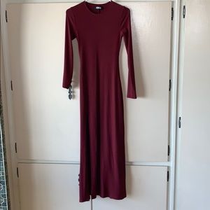 Reformation high slit wine colored dress sz. S